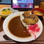 Sukiya - 炭火焼きほろほろチキンカレー（大盛り）　830円　+　サラダセット　190円