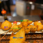 串揚げちょうすけ - ここにおまけの「ちくわ」が加わって、計８本頂きました