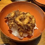 みかわ 是山居 - 小海老のかき揚げ天丼。