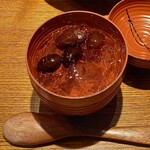 みかわ 是山居 - 黒豆ジュレ。