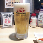 Sakedokoro Youyou - 生ビール580円。一杯め。キンキンでキレのある美味しい生でした