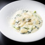 Gnocchi with parmesan cheese and homemade white sauce