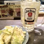 焼きとん 大黒 - お通しとジムビームホワイト・メガ