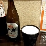 とんかつ 椛 - ビール（中瓶）に陶器の器