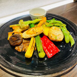 Chef's whimsical grilled vegetables