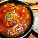 新潟 三宝亭 東京ラボ - 全とろ麻婆麺 1000円、ランチタイムのご飯は無料になります