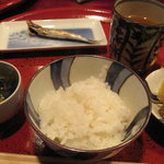 草喰 なかひがし - ７月お馴染みの白ご飯・目刺し・香の物