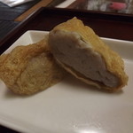 ぽんた工房 - 「いなり蕎麦掻き」アップ　蕎麦掻きがいなりで包まれていました。