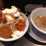 らーめん三極志 - チキン南蛮二郎系つけ麺(1100円)