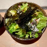 Tenjin Kurogeryuu Yakiniku Mitsuboshi - 水菜などともみ海苔