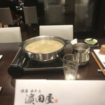 濱田屋 - 水炊きセット。ビール飲みながら相方が来ないので待つ。