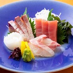 Assortment of 4 types of sashimi