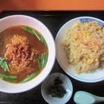 吉祥 - ラーメンセット￥６８０(台湾ラーメン＆炒飯ver)