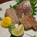 海のホテル島花 - 由良漁港から届く本日のお造り取り合わせ