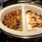 海のホテル島花 - 牛肉煮込み、焼き鮭