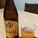 手打ちそば くるみの木 - 瓶ビールはエビス❗️