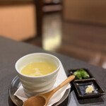 宮崎地鶏炭火焼 車 - 鶏スープ