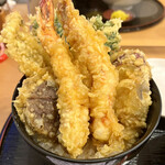 白花咲々 - ランチ日替わり上天丼 アップ