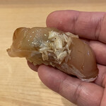 鮨駒 - 甘鯛漬け鱗揚げ乗せ