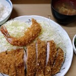 いもや - とんかつ定食+エビフライ