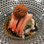 日本料理 珀也 - 酢の物：鳥取県産の香箱蟹