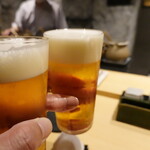焼き鳥 茂 東桜 - 生ビールでかんぱ～い♪