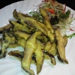 台湾家庭料理 福味香 - 久万高原町の椎茸で天ぷらです