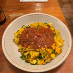 キッチン・オバサン - サフランピラフとハンバーグ1100円