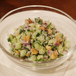 ガネーシュ - オイスタービリヤニコース(5500円)のココナッツとキュウリのサラダ