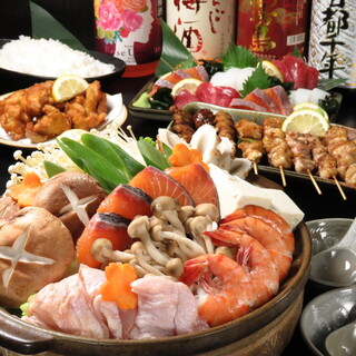 【選べる鍋コース】全7品で飲み放題付き。忘新年会で一番人気