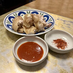 焼肉 晩餐館 - 特上ハラミとタレ、唐辛子塩