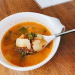 ヴィーノ デュエ - ランチコースのスープ　豆と野菜