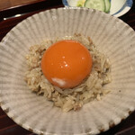 BLESS - そぼろと舞茸のご飯　卵黄のせ