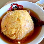 Haohao Tenshinhan - 　天津飯＋コンボから揚げ＋スープ　930円