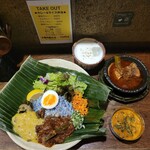 SPICY CURRY 魯珈 - 6th Anniversary★ROKA Style Sri Lanka plate★とラッシー
