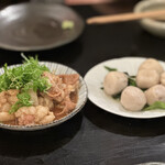 海鮮酒場ぱたぱた - もつの味噌煮、里芋煮