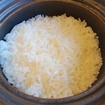 銀のすず - ◇食事 程なくして ご飯が炊き上がります！ 土鍋に固形燃料叩き上げる 真室川産金賞受賞のコシヒカリ