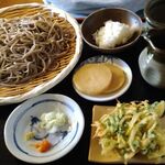 森のそば屋 - ざるおろしそばに天ぷら追加