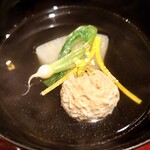 銀座 しのはら - 鶉のつくねと淀大根