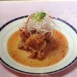 杏花楼 - 地鶏肉バリバリ揚げ特殊ソースかけ