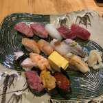 銀座 寿司処 まる伊 銀座総本店 - 初回訪問時食べた、特撰にぎり