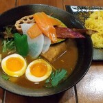 スープカレー KIFUKU - タフゴレン＆味付け卵と１０品目野菜のスープカレー