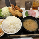 わ楽 - 姫鯛のお刺身、生本マグロカツ、チキンカツ　1,350円税込