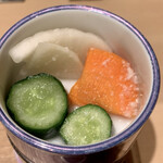 覚王山とんかつ わだ福 - 糠漬け（自家製）