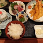 Semmi Shoku Sai Usagawa Suisan - エビフライ定食（1200円）