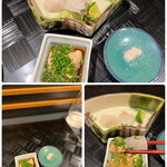 四季彩ダイニング　春 - まずはスダチを絞って山葵と岩塩で、いただきます。
      プリップリで甘いヒラメ‥美味です♡(≧∀≦)
      
      このままでもおいしいあん肝ポン酢…
      平目に肝醤油のようにつけていただくという
      至福の贅沢♡(*ﾟ∀ﾟ*)