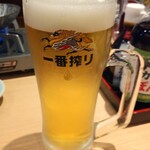 豊洲市場 さかな酒場 魚星 - 一番搾り319円