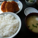 ひさや - かにコロッケ定食です。