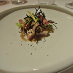 リストランテ カノフィーロ - 軽く炙ったブリ　色々キノコのマリナート