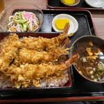 いねのや - 上天重1150円香露（ころ）ミニうどん・赤出汁付き